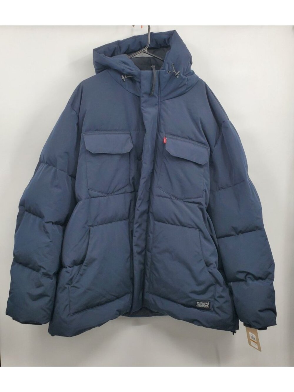 Levi's Men's Quilted Hooded Puffer Jacket Men Size 4XL Navy Blue Full Zip Up